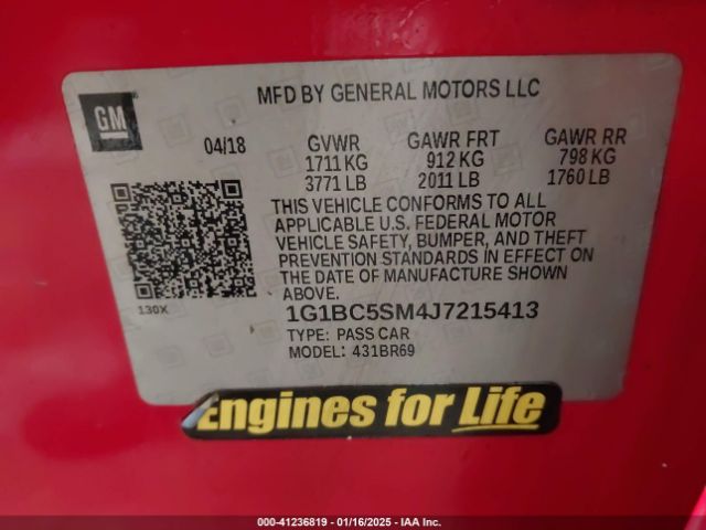 1G1BC5SM4J7215413 Chevrolet Cruze Ls Auto