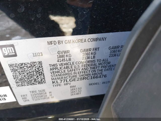 KL77LGE28RC166476 Chevrolet Trax Fwd 1rs