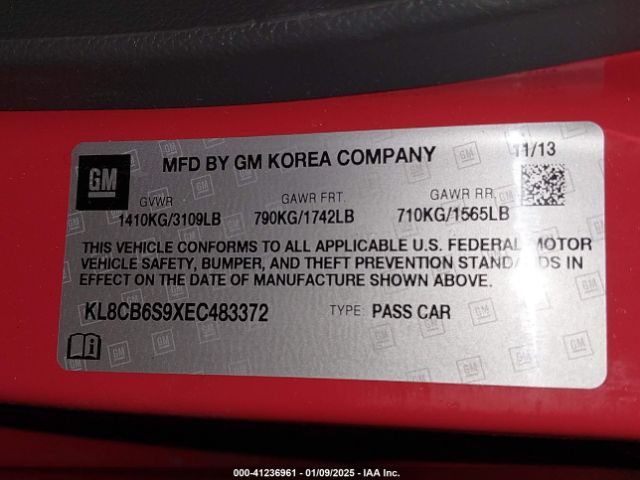 KL8CB6S9XEC483372 Chevrolet Spark Ls Auto