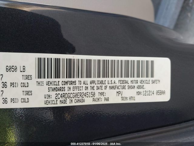 2C4RDGCG0ER245150 Dodge Grand Caravan Sxt