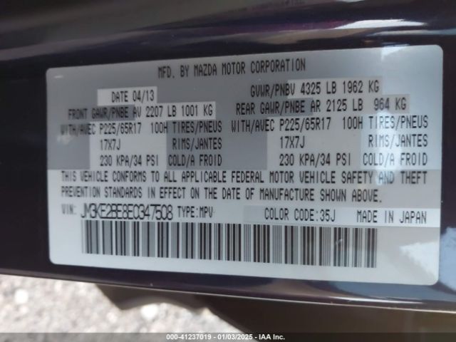 JM3KE2BE8E0347508 Mazda CX-5 SPORT