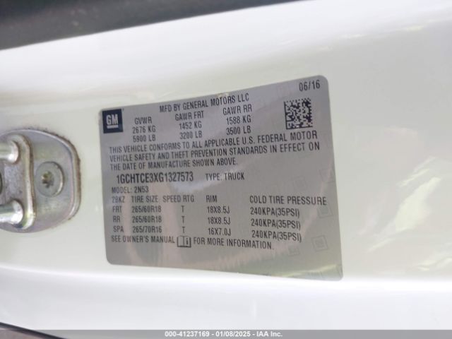 1GCHTCE3XG1327573 Chevrolet Colorado Lt