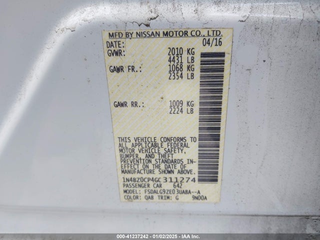 Nissan Leaf Sl 2016 1N4BZ0CP4GC311274 Image 9