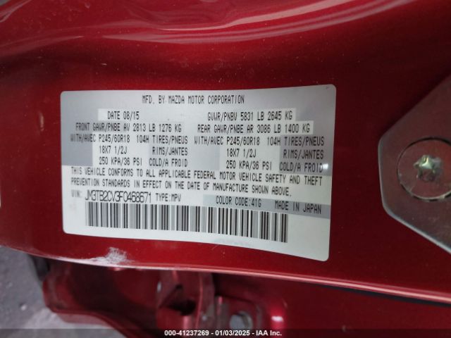 JM3TB2CV3F0468671 Mazda Cx-9 Touring