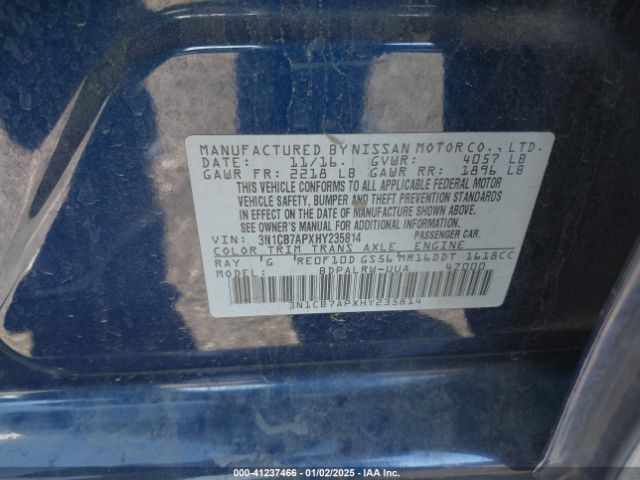 3N1CB7APXHY235814 Nissan Sentra Sr Turbo