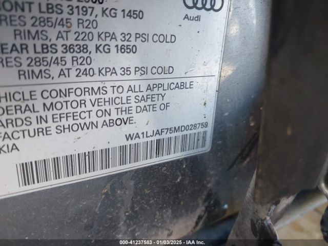 WA1LJAF75MD028759 Audi Q7 Premium Plus 45 Tfsi Quattro Tiptronic