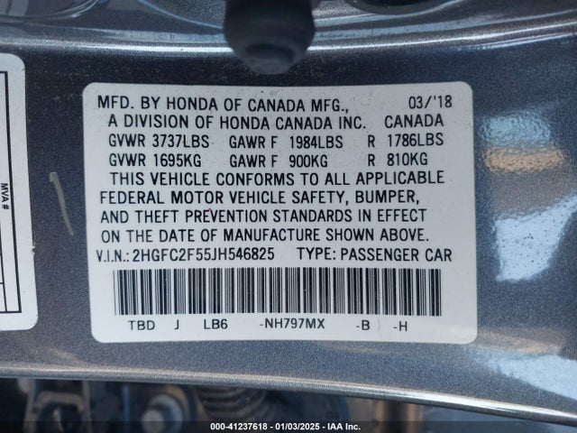 Honda Civic Lx 2018 2HGFC2F55JH546825 Image 9