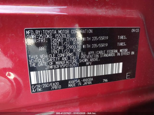 JTMFB3FV5PD162671 Toyota Rav4 Prime Xse