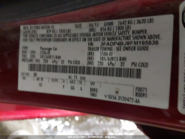 3FADP4BJ8FM195836 Ford FIESTA SE