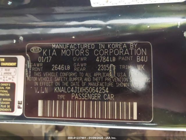 KNALC4J1XH5064254 KIA Cadenza Technology