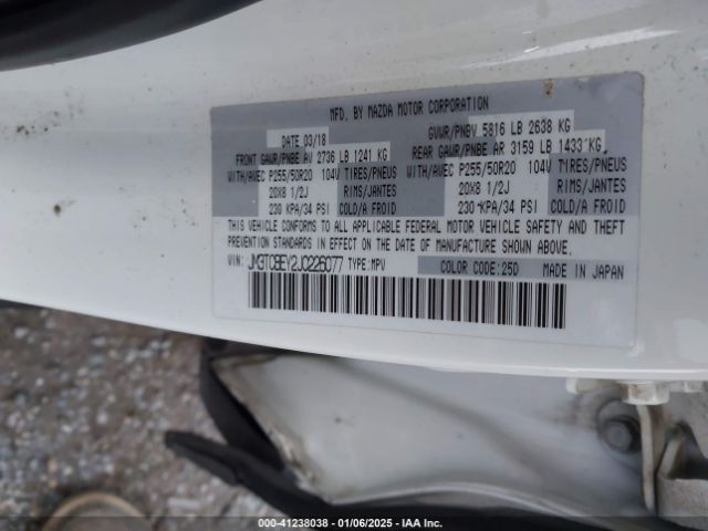 JM3TCBEY2J0226077 Mazda Cx-9 Signature