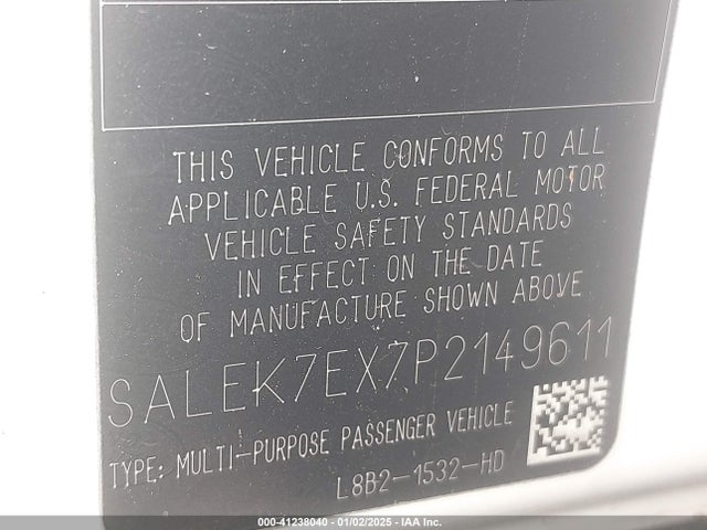 SALEK7EX7P2149611 Land Rover Defender 110 Standard