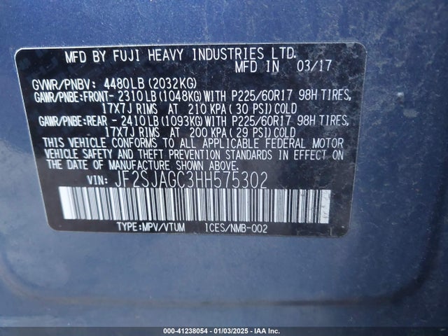 Subaru Forester 2.5i Premium 2017 JF2SJAGC3HH575302 Image 9