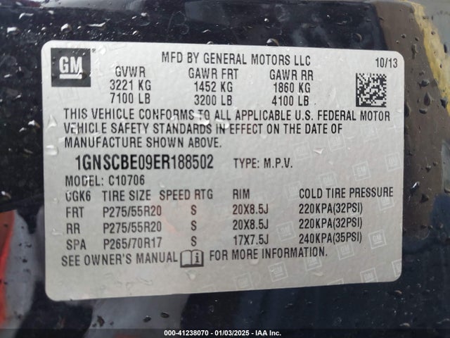 Chevrolet Tahoe Lt 2014 1GNSCBE09ER188502 Image 9