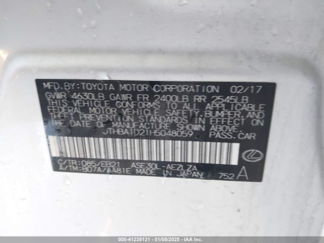 2017 LEXUS IS 200T JTHBA1D21H5048059 Photo 8