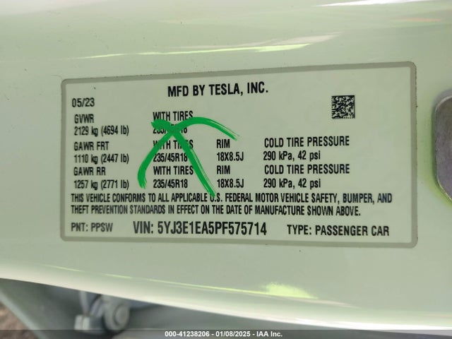 2023 TESLA MODEL 3 5YJ3E1EA5PF575714 Photo 8