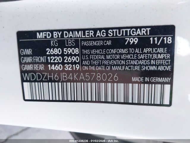 WDDZH6JB4KA578026 Mercedes-Benz E 450 4matic