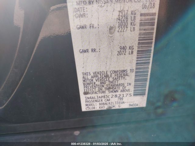 1N4AL3AP8JC282175 Nissan Altima 2.5 Sl