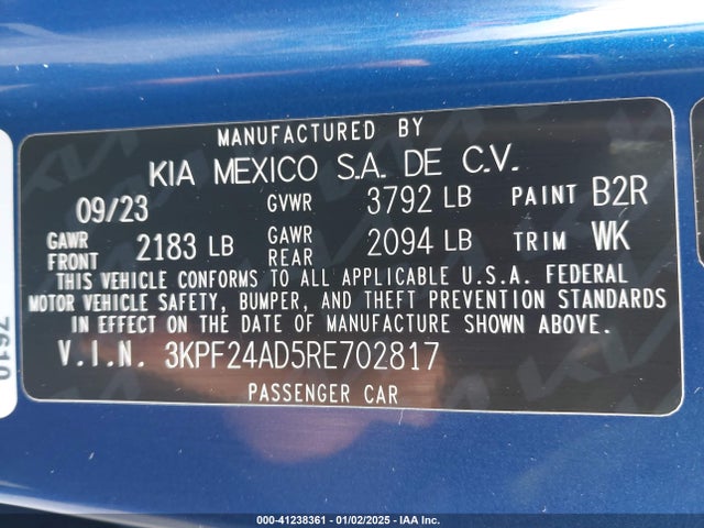 KIA Forte Lxs 2024 3KPF24AD5RE702817 Image 9