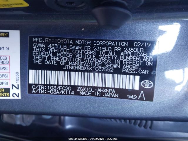 JTNKHMBX8K1037552 Toyota C-HR LE
