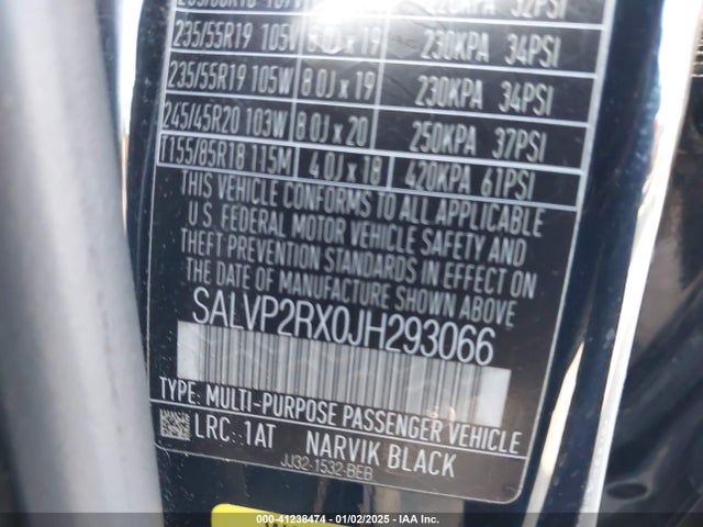 SALVP2RX0JH293066 Land Rover Range Rover Evoque Se/se Premium