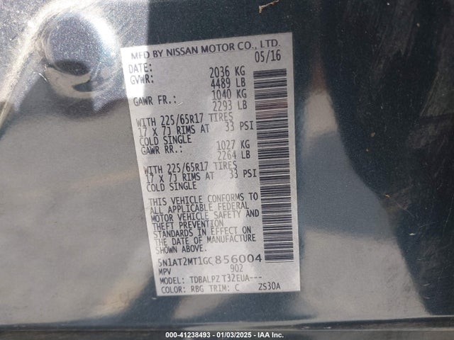 Nissan ROGUE S 2016 5N1AT2MT1GC856004 Image 9