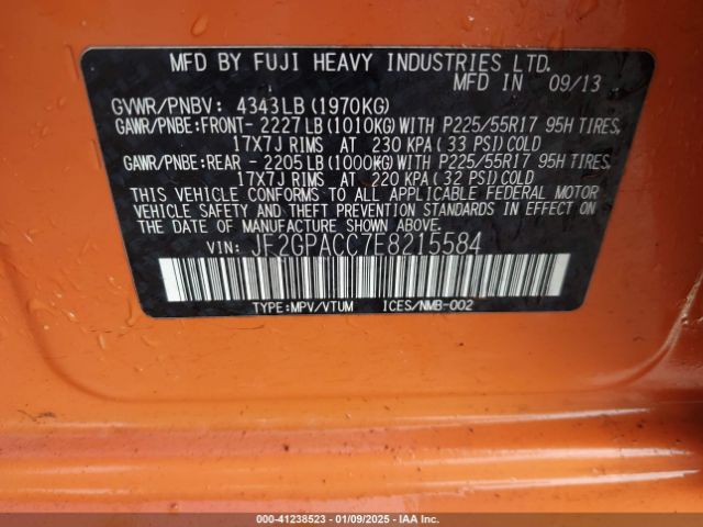 JF2GPACC7E8215584 Subaru Xv Crosstrek 2.0i Premium