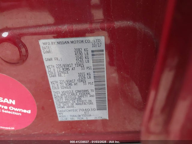 Nissan ROGUE SV 2018 5N1AT2MT0JC704030 Image 9