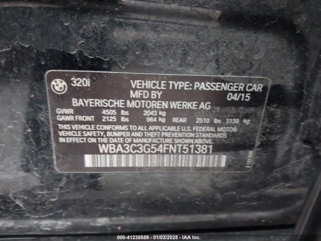 WBA3C3G54FNT51381 BMW 320i Xdrive