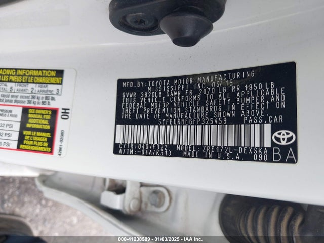 Toyota Corolla S Plus 2015 5YFBURHE6FP325459 Image 9