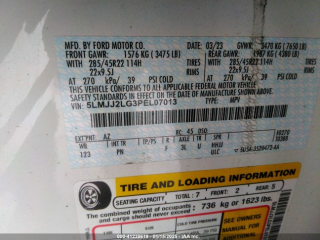 5LMJJ2LG3PEL07013 Lincoln Navigator Reserve