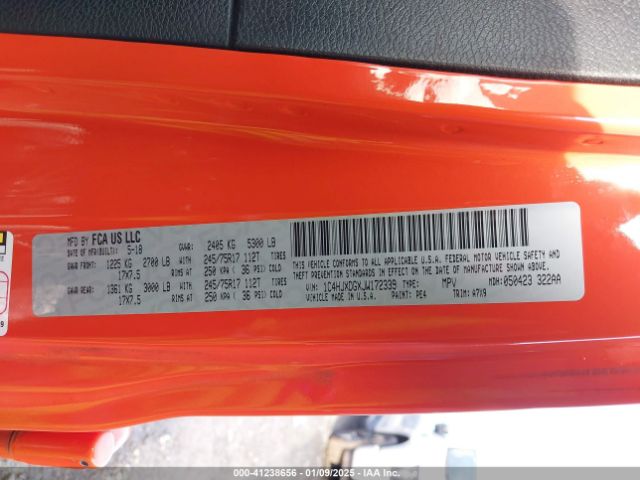 1C4HJXDGXJW172339 Jeep Wrangler Unlimited Sport 4x4