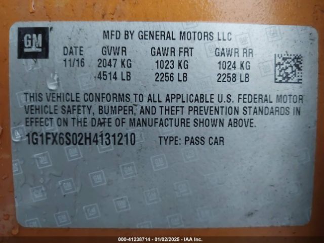 1G1FX6S02H4131210 Chevrolet Bolt Ev Premier