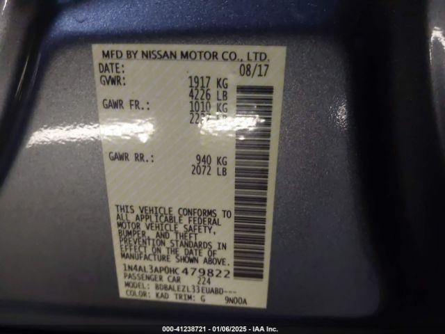 1N4AL3AP0HC479822 Nissan Altima 2.5 S