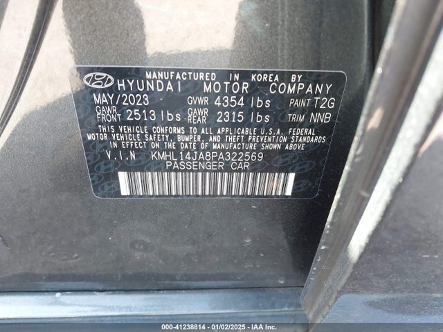 Hyundai SONATA SEL 2023 KMHL14JA8PA322569 Image 9