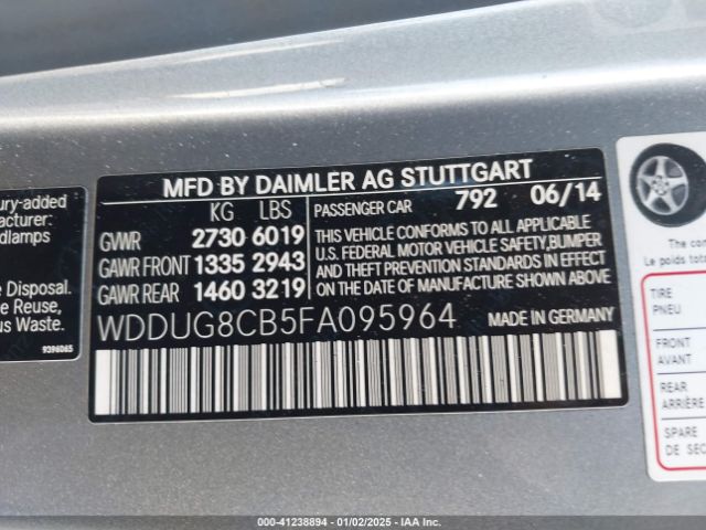 WDDUG8CB5FA095964 Mercedes-Benz S 550