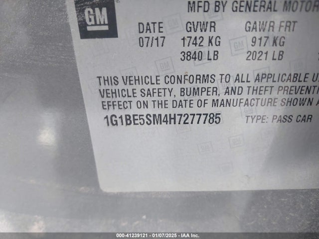 Chevrolet Cruze Lt Auto 2017 1G1BE5SM4H7277785 Image 9