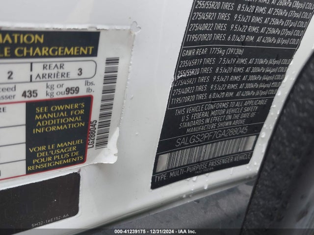 SALGS2PF7GA288045 Land Rover Range Rover 3.0l V6 Supercharged Hse