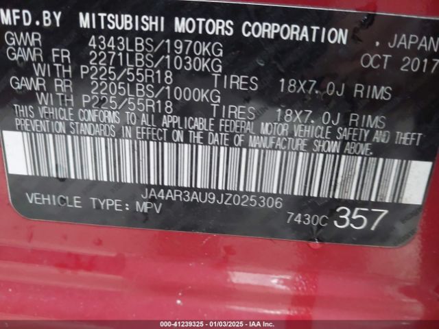 2018 MITSUBISHI OUTLANDER SPORT JA4AR3AU9JZ025306 Photo 8