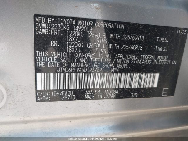 JTMD6RFV4RD123782 Toyota Rav4 Hybrid Limited