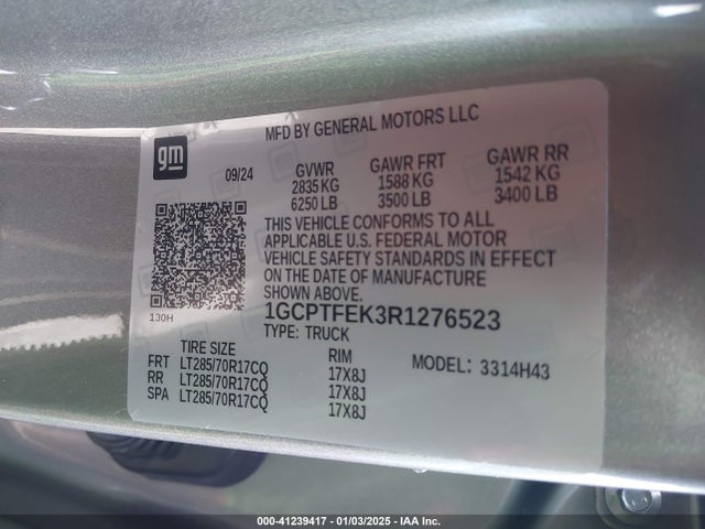 1GCPTFEK3R1276523 Chevrolet Colorado 4wd Zr2