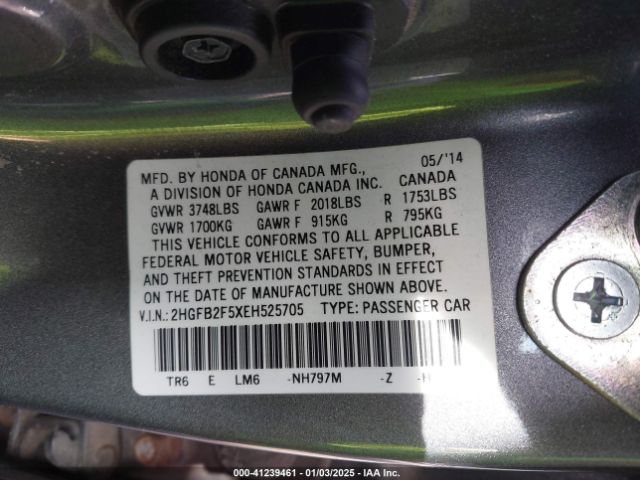 2HGFB2F5XEH525705 Honda Civic Lx