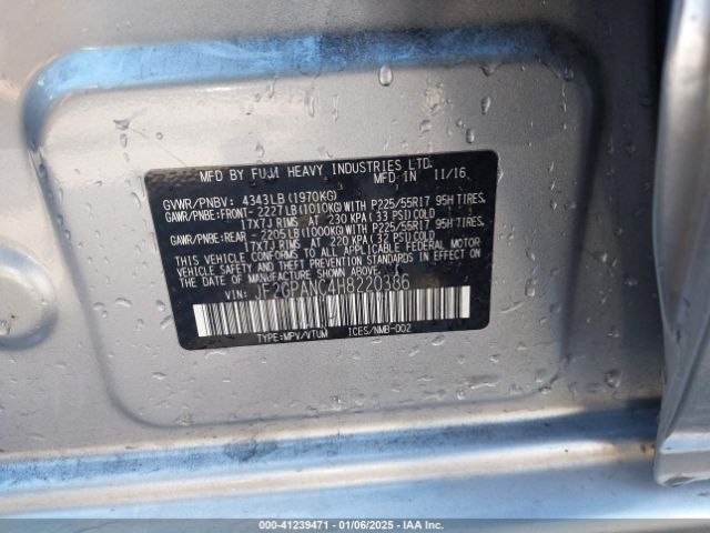 JF2GPANC4H8220386 Subaru Crosstrek 2.0i Limited