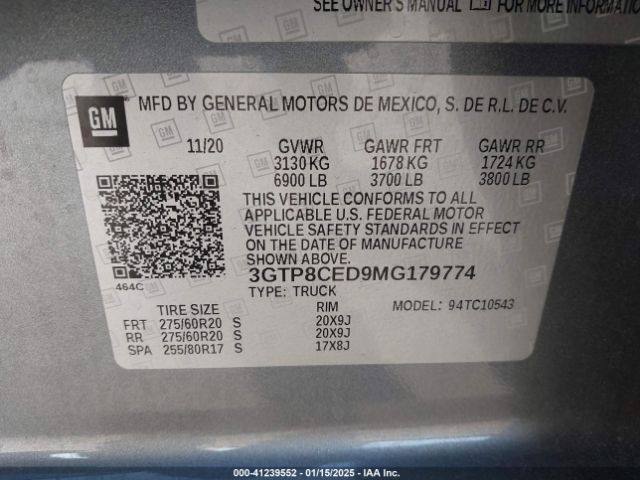 3GTP8CED9MG179774 GMC Sierra 1500 2wd  Short Box Elevation