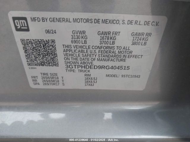 3GTPHDED9RG404515 GMC Sierra 1500 2wd  Short Box Slt