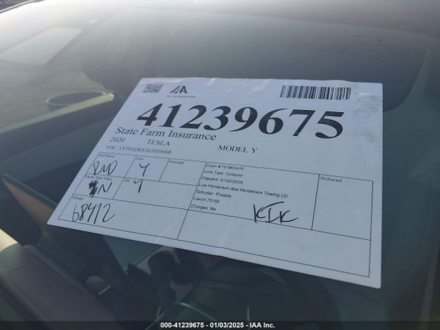 5YJYGDEE1LF059008 Tesla Model Y Long Range Dual Motor All-wheel Drive