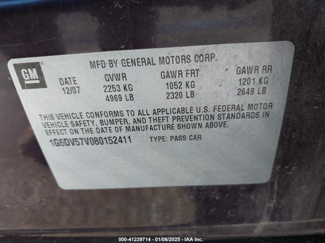 2008 CADILLAC CTS 1G6DV57V080152411 Photo 8