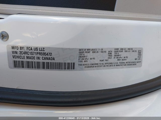 2C4RC1S71PR595472 Chrysler Pacifica Hybrid Limited