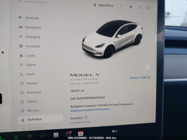 2022 TESLA MODEL Y 7SAYGDEE8NA016367 Photo 6