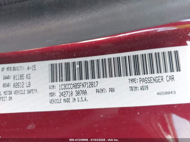 Chrysler 200 Limited 2015 1C3CCCAB5FN712817 Image 9